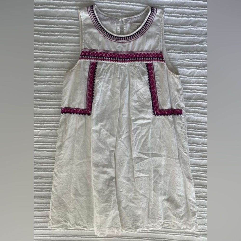 By Loft Outlet Women Linen Embroidered Dress Size SP